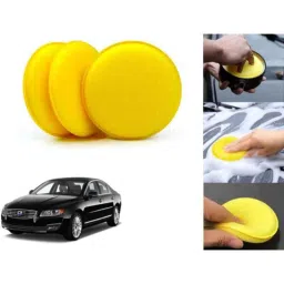 Auto Pearl Polyurethane Beige Washing &a; Waxing Polish Foam Sponge for VolvoS80 (Pack of 3)-picture-6