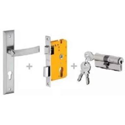 Dorset ML Series Quadra 70mm Stainless Steel Patina Finish Door Handle Lock Set with Both Side Key Cylinder, ML QU-image-19