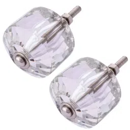 Atom 1.25 Inch Clear Handmade Glass Drummer Cabinet Door knob (Pack of 2)-image-14