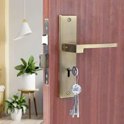 Saze 8 inch Stainless Steel Antique Matt Finish Silver Key Plate Mortise Door Lock Pull Handle Set, LB-306-image-75
