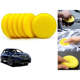 Auto Pearl Polyurethane Beige Washing &a; Waxing Polish Foam Sponge for S Cross Facelift 2017-2020 (Pack of 6)-picture-26