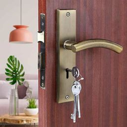 Voltizi Stainless Steel Matt Antique Brass 6 Lever Double Stage Mortise Door Lock Set with 3 Keys, MG1105-image-9