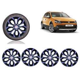 Auto Pearl 4 Pcs 15 inch Violet &a; Black ABS Press Type Hubcap Wheel Cover Set with Retention Ring for Volkswagen PoloCross-26