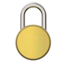 Godrej Nav-Tal Ultra XL-Plus 3 Ton Brass Padlock with 4 Keys, 5100-26