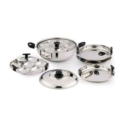 Pigeon Regal Plus 5 Pcs Stainless Steel Silver Multi Kadai Set, 50262-picture-18