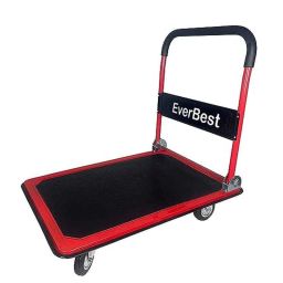 Everbest 300kg Metal Red Portable Folding Hand Platform Trolley-3