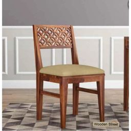 Salawas Arts 46x92x46cm Brown Sheesham Wood Honey Finish Dining Chair-21