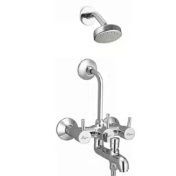 Mayur Ocich Flaro Brass 3 In 1 Heavy Duty Wall Mixer Bathroom Set with Lax High Press Shower-picture-23