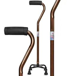 MCP Jindal WS-420 Brown Aluminium Quadripod Height Adjustable Four Legged Walking Stick-picture-34