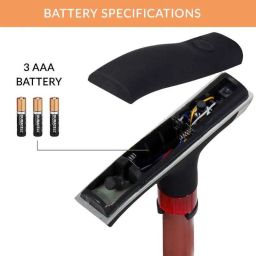 MCP Brown Smart Folding Height Adjustable Single Leg Walking Stick with LED Torch Light &a; SOS Alarm for Old People image 4