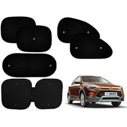 Auto Pearl 6 Pcs PVC &a; Mesh Black Window, Front &a; Rear Sun Shade Set for Hyundai i20 Active-picture-8