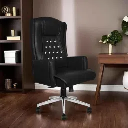Rose Crown 52x52x116cm Faux Leather Black High Back Executive Chair-36