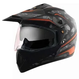 Vega Camo ABS Dull Black Orange Full Face Helmet, Size: Large-picture-10