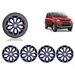 Auto Pearl 4 Pcs 15 inch Violet &a; Black ABS Press Type Hubcap Wheel Cover Set with Retention Ring for Mahindra NuvoSport-picture-35