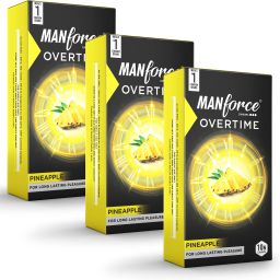 Overtime Pineapple 3in1 (Ribbed, Contour, Dotted) Condoms - 10 Pieces x Pack of 3 Condom-12