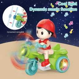 mega star Bump & Go Toy with Flashing Lights Music Sound Stunt Tricycle Bump and Go Toy multicolor Tricycle image 4