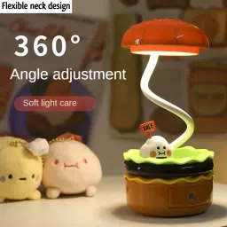 tlismi Hamburger Design Rechargeable 360° Flexible Neck Study Desk Lamp with Sharpener Table Lamp image 5