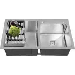 Fossa FS-23501 32x18x10 inch Stainless Steel Matt Finish Silver Double Bowl Handmade Kitchen Sink, FS-7TH-image-78
