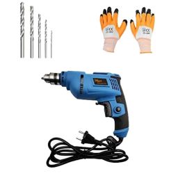 Hillgrove HGCM076 500W 2800rpm 10mm Drill Machine with Gloves &a; 5 Pcs HSS Drill Bit Set-7