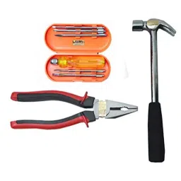 Globus 603 1 Pc Steel 8 inch Plier, 1/2 Lbs Hammer &a; 6 Pcs Screwdriver Hand Tool Set-2