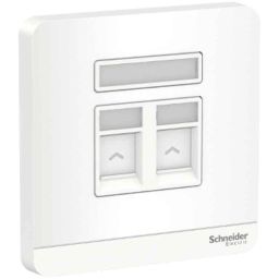 Schneider Electric RJ45 2 Gang White Wall Plate Telephonic Socket with Shuttered, E8332RJS4_WE-picture-11