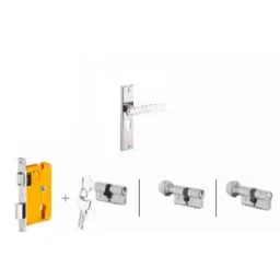 Dorset Deolo HL DEO 8 inch Zinc PT Finish Lock Set with Coin &a; 60mm Knob Cylinder (Pack of 4)-image-99