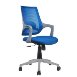 Rose Mono Mesh Blue &a; Grey Medium Back Revolving Ergonomic Office Chair-image-26