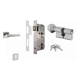 Dorset ML Series Elmo 60mm Stainless Steel Door Handle Lock Set with Knob &a; Key (Pack of 4)-picture-35