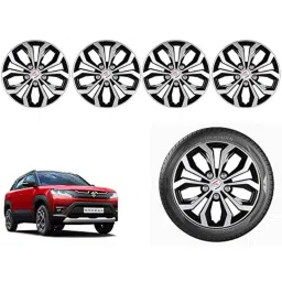 Auto Pearl 4 Pcs 16 inch Polypropylene Silver &a; Black Press Type Car Wheel Cover Set with Retention Ring for Maruti Suzuki Brezza 2022 Onwards, WC_16in_Pearl_DC_Brezza2022on-picture-31