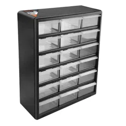Kravetto 14x9x4cm 18 Drawer Plastic Black Storage Cabinet-34