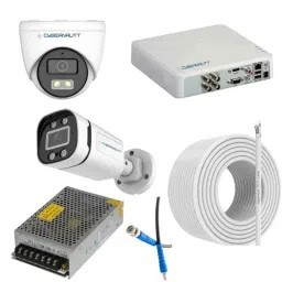 Cybernautt 2.4MP Full Colour HD Indoor &a; Outdoor CCTV Combo Kit with 4Ch DVR, 1 Bullet Camera, 3 Dome Camera, 4Ch SMPS, 50m Copper Cable &a; Connectors-32