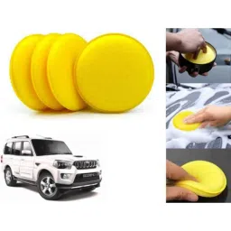 Auto Pearl Polyurethane Beige Washing &a; Waxing Polish Foam Sponge for Scorpio 2017 (Pack of 4)-picture-38
