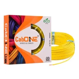 CabONE 1.5 Sqmm Yellow FR PVC Multi Strand Electrical Wire, CabONE016, Length: 90m-image-90