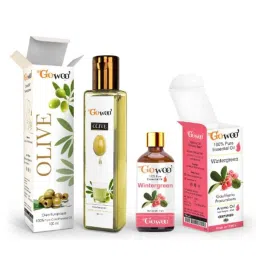 GoWoo 2 Pcs 10ml Natural Wintergreen Aroma Oil &a; 100ml Olive Carrier Oil Set, GWOC1312-P48+P179-picture-33