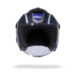 Hiker Flash Pro Max HD4 ABS Black &a; Blue Matt Half Face Motorcycle Helmet, Size: Small-47