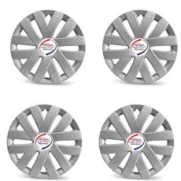 Auto Pearl 4 Pcs 15 inch Silver ABS Press Type Hubcap Wheel Cover Set with Retention Ring for All Cars WC10-image-41