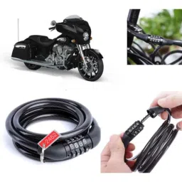Auto Pearl PVC &a; Plastic Black Combination Cable Lock for Chieftain, 803-picture-5