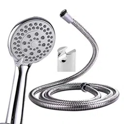 IRIS Flora 4 inch ABS Chrome Finish 5 Gear Hand Shower with 1.5m Tube &a; Wall Hook-image-6