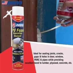 Abro 12 Pcs 750ml Multipurpose Expandable PU Foam Insulation Sealant Spray Set, PUF-750 image 3