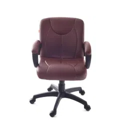 Da URBAN Deaver Brown Mid Back Swivel Computer Office Chair with Armrests-picture-1