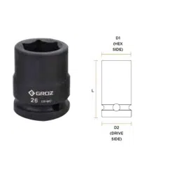 Groz 17mm 3/4 inch Drive Hex Impact Socket, ISKT/H/3-4/17-picture-14