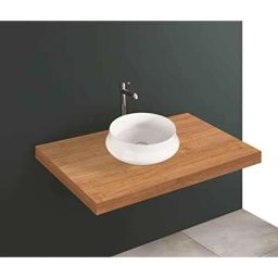 Watero Ceramic Crystal White Round Counter Top Wash Basin Table Top Wash Basin (Dimension 400X400X150 ) Glossy Finish/Table Top Sink/Super White Color-image-91