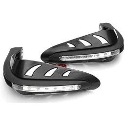 Meenu Arts Motorcycle Handguards with Led Light for 7/8 inch Grips - 300 * 140 * 110Mm (Black) for KTM Duke 390-8