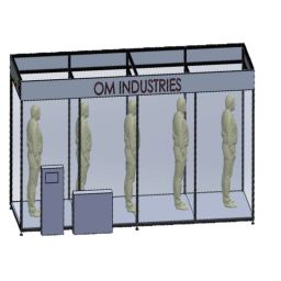 Om Industries SS 304 Fabricated 4x8x8ft Sanitizer Tunnel with Covid Add Flex Printed Cover-14