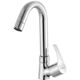 Neelkund Topaz Brass Silver Chrome Finish Swan Neck Pillar Tap for Bathroom &a; Kitchen-35