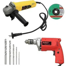 Walkers 800W Angle Grinder, 500W 10mm Drill Machine, Grinding Wheel &a; 5 Pcs Drill Bits Combo, WKCB421-14