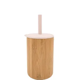 Bamboo Sipper with Silicone Straw and Lid for Drinking- Bamboo, Silicone-33