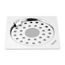 Ruhe 5x5 inch Stainless Steel Glossy Finish Plain Neon Square Flat Cut Floor Drain with Hinged Grating Top &a; Hole, 16-0509-63-picture-35