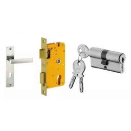 Dorset HL Series Eden 60mm Stainless Steel Door Handle Lock Set with Both Side Key Cylinder (Pack of 3)-picture-11