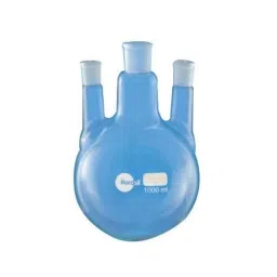 Borosil 1000ml 3 Neck Parallel Round Bottom Flask, 4384A29-43